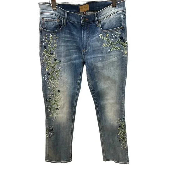 Driftwood Kelly Women's Blue Classic Fit Embroidered Bootcut Jean Size W29 L33 - Picture 1 of 5